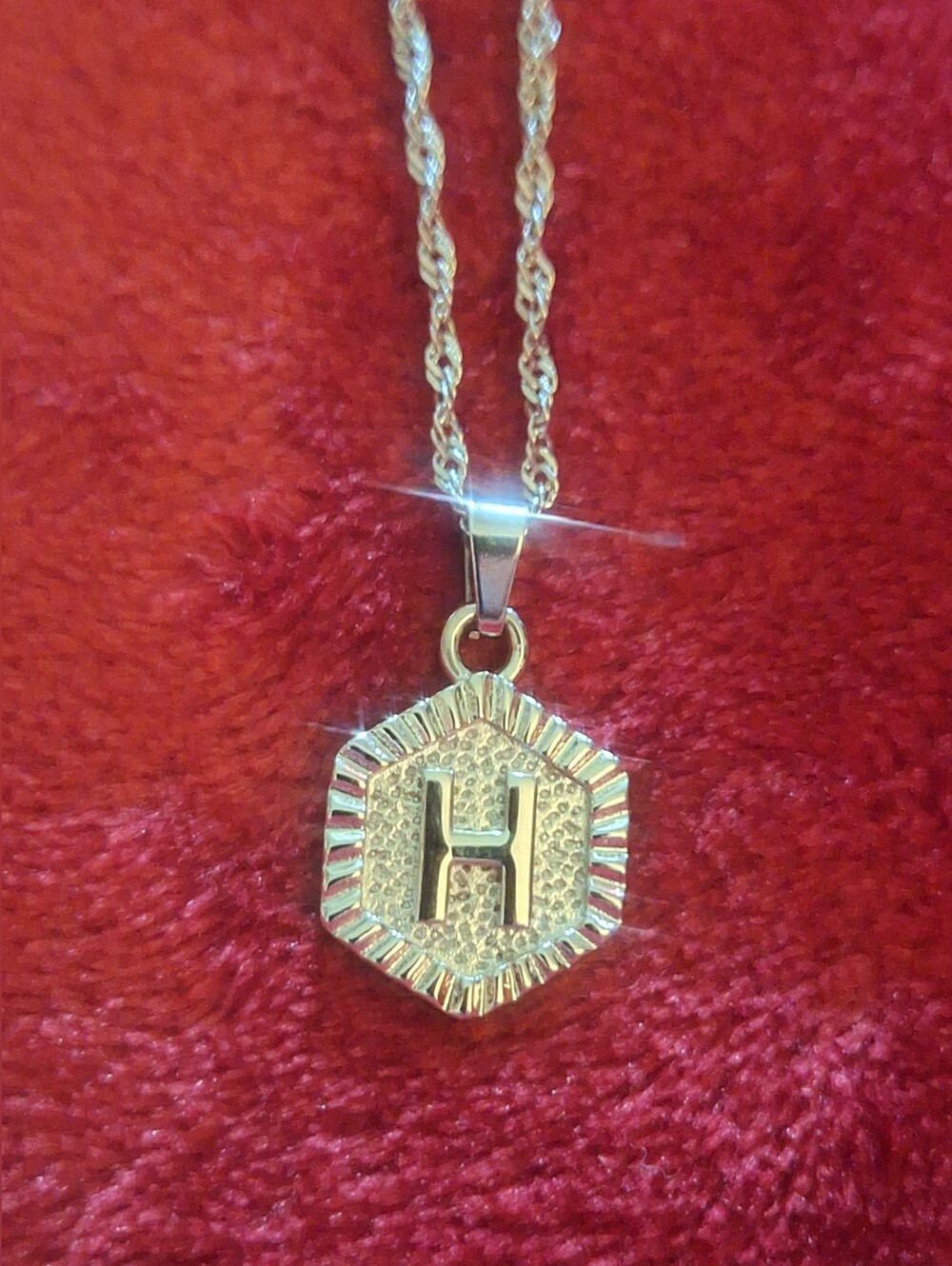 Oak & Ivy Boutique Stainless Silver Tone H Initial Adjustable Necklace NWOT